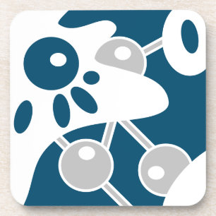 Dessous-de-verre Ocean Bleu Moderne Doodle 1
