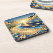 Dessous-de-verre Ocean View Tropical Paper Quilling Effet (Côté gauche)