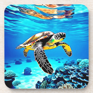 Dessous-de-verre Ocean's Embrace : Voyage de la tortue de mer