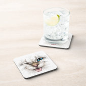 Dessous de verre oculaire bleu Cat Wink | Ensemble (Côté Droit)