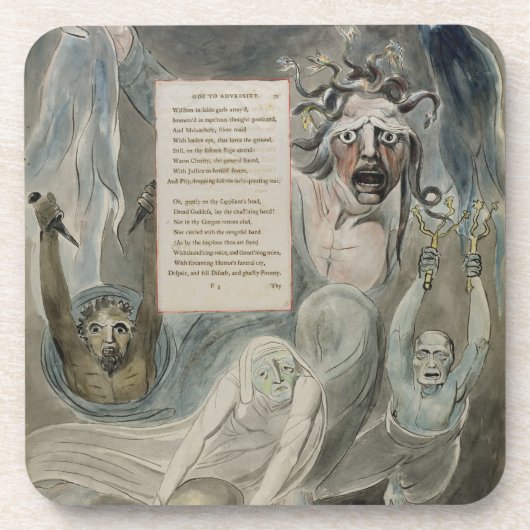 Dessous-de-verre Ode à l'adversité, "des poèmes de Thomas Gray", (Devant)