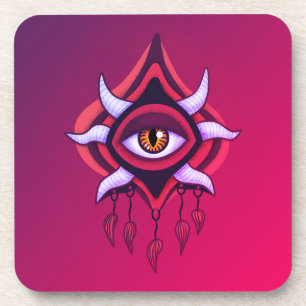 Dessous-de-verre Oeil Démon Violet - Art Occulte Gothique