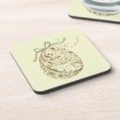 Dessous-de-verre Oeuf de pâques avec les éléments floraux (Côté gauche)