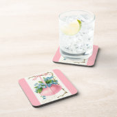 Dessous-de-verre Oeuf de Pâques rose et fleurs (Côté Droit)