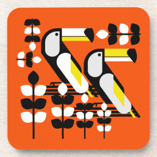Dessous-de-verre Œuvre d'art colorée de toucan tropical