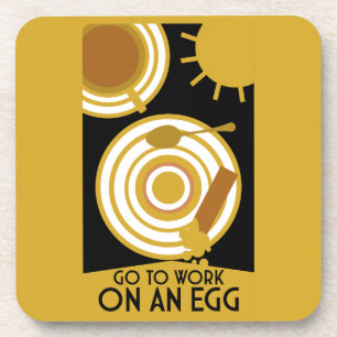 Dessous-de-verre Œuvre d'art murale pour aller travailler sur un œu