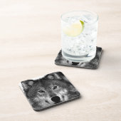 Dessous-de-verre Oeuvre de Loup noir et blanc (Côté Droit)