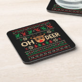 Dessous-de-verre Oh Cerf Pullover de Noël Laid (Côté gauche)
