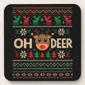 Dessous-de-verre Oh Cerf Pullover de Noël Laid (Devant)