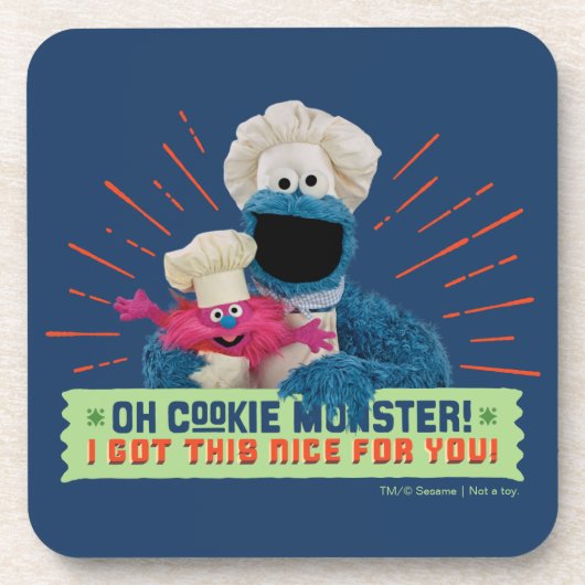 Dessous-de-verre Oh Cookie Monster! J'ai eu ça de Nice pour vous (Devant)