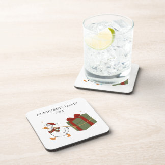 Dessous-de-verre Oie voleuse de cadeaux personnalisée Noël