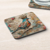 Dessous-de-verre Oiseau dans un collage médiatique mixte de la Cour (Côté gauche)