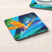 Dessous-de-verre oiseau de fleur de paradis (Côté gauche)