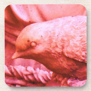 Dessous-de-verre Oiseau en pierre rose vintage