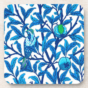 Dessous-de-verre Oiseau et grenade Art Nouveau, Bleu de Cobalt