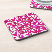 Dessous-de-verre Oiseau et grenade Art Nouveau, Fuchsia & Violet (Côté gauche)