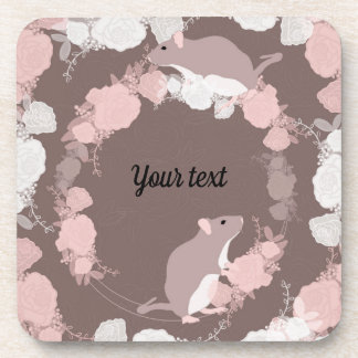 Dessous-de-verre oiseau, fleurs, naturel, animal, rose,