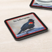 Dessous-de-verre Oiseau-noir à aile musicale dans un marais (Côté gauche)