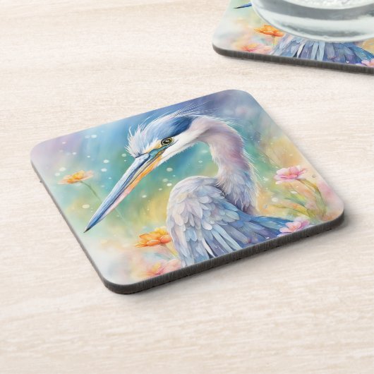 Dessous-de-verre Oiseaux arc-en-ciel Héron bleu 2 (Côté gauche)