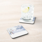 Dessous-de-verre Oiseaux cardinaux rouges Arbres enneigés de Noël (Côté Droit)