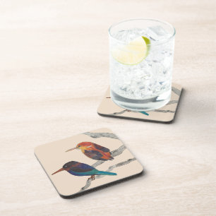 Dessous-de-verre Oiseaux colorés sur un ensemble de six Dessous de