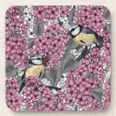 Dessous-de-verre Oiseaux dans le jardin lilas rose (Devant)