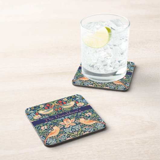 Dessous-de-verre Oiseaux & Fleurs Wm Morris Ajouter un nom (Côté Droit)
