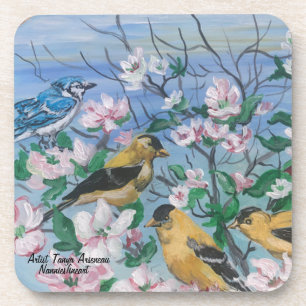 Dessous-de-verre Oiseaux Peint à la main Art original