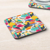 Dessous-de-verre Oiseaux tropicaux géométriques (Côté gauche)