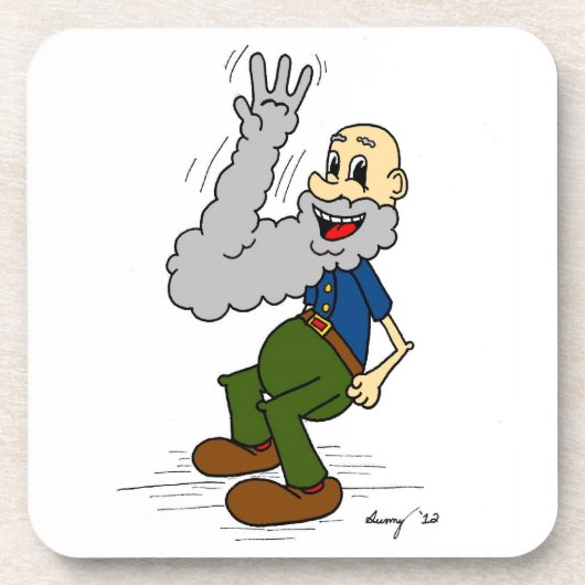 Dessous-de-verre Old Man Waving Beard Coasters - Set of 6 (Devant)