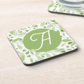 Dessous-de-verre Olive Leaves and Initial beverage coaster (Côté gauche)