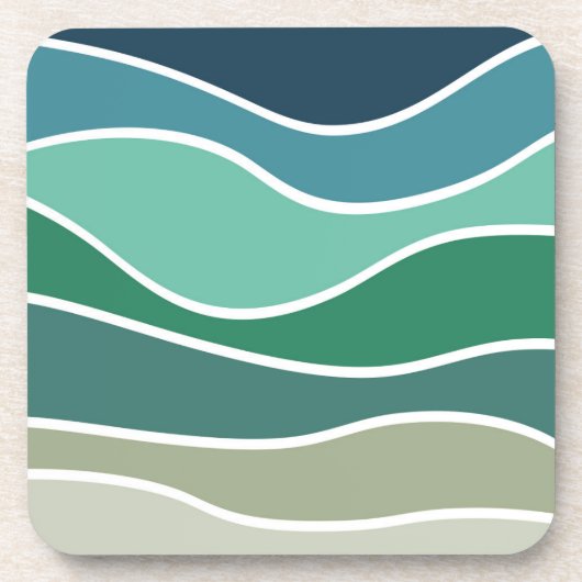 Dessous-de-verre Ondes océaniques colorées (Devant)