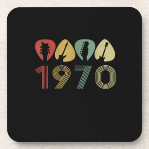 Dessous-de-verre Onglet de guitare guitariste 1970 Anniversaire gui