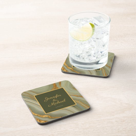 Dessous-de-verre Onyx Luxe Avec Or (Côté Droit)