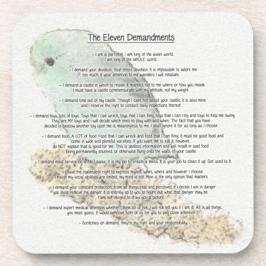Dessous-de-verre Onze Demandes De Parrotlets (Devant)