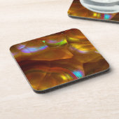 Dessous-de-verre Opale de feu orange iridescente (Côté gauche)