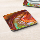 Dessous-de-verre Opéra de feu rouge iridescente (Côté gauche)