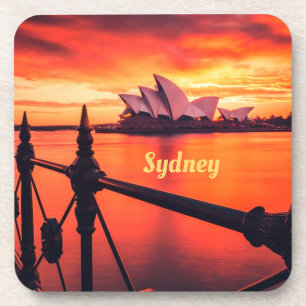 Dessous-de-verre Opéra de Sydney Australie Orange Sky