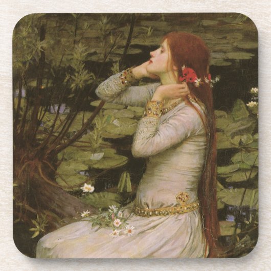 Dessous-de-verre Ophélie par l'étang par John William Waterhouse (Devant)