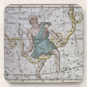 Dessous-de-verre Ophiuchus ou Serpentarius, 'd'un atlas céleste