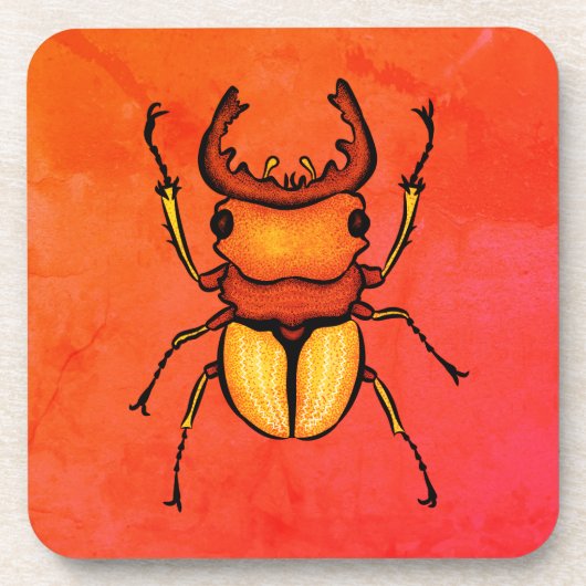 Dessous-de-verre Orange Beetle Goblincore Entomologie Insect Lover (Devant)
