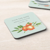 Dessous-de-verre Orange Blossoms Citrus Mariage botanique (Côté gauche)