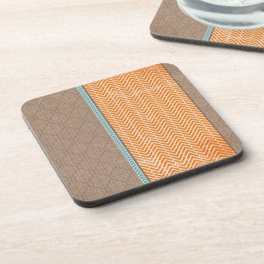 Dessous de verre Orange Chevrons (Côté gauche)