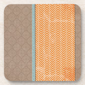 Dessous de verre Orange Chevrons (Devant)