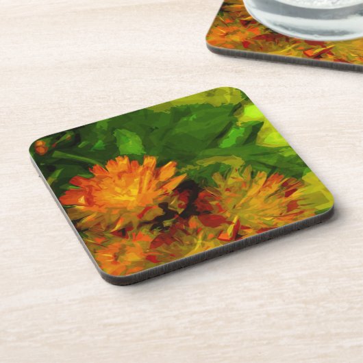 Dessous-de-verre Orange Hawkweed Blosse L'Impressionnisme Abstrait (Côté gauche)