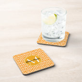 Dessous-de-verre Orange Owls Custom Monogramme (Côté Droit)