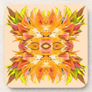 Dessous-de-verre ORANGE PLANTE - Digital Fractal Art -