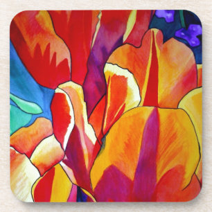Dessous-de-verre Orange Tulips aquarelle art peinture de fleurs