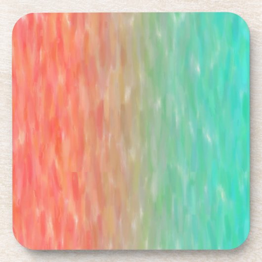 Dessous-de-verre Orange turquoise d'aquarelle d'Ombre de corail et (Devant)
