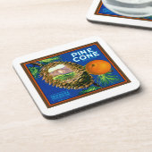 Dessous-de-verre Oranges de cône de pin (Côté gauche)